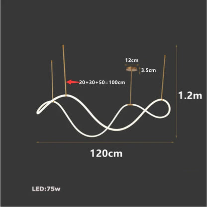 Moderne LED Plafondlamp – Langwerpige Design Kroonluchter – Dimbare Hanglamp voor Eetkamer, Keuken & Bar