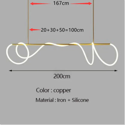 Moderne LED Plafondlamp – Langwerpige Design Kroonluchter – Dimbare Hanglamp voor Eetkamer, Keuken & Bar