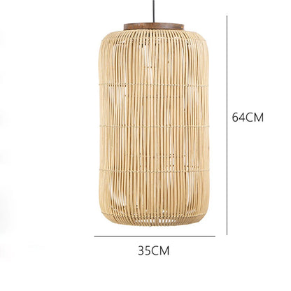 Japanse Rieten Hanglamp – Wabi-Sabi Stijl – Voor Woonkamer, Eetkamer & Keukeneiland