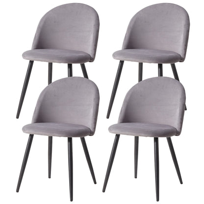 Set van 4 Luxe Nordic Eetkamerstoelen – Velvet Bekleding – Moderne Designstoelen voor Eetkamer, Slaapkamer & Kaptafel