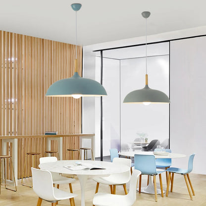 Minimalistische Moderne Hanglamp – Hout & Aluminium – E27 Fitting – Voor Woonkamer, Slaapkamer & Hotel