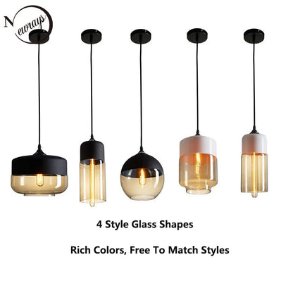 Nordic Loft Hanglamp – Moderne Glas Pendelverlichting – E27 Fitting voor Keuken, Restaurant & Woonkamer
