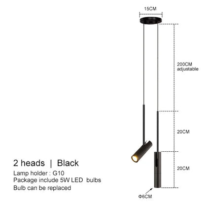 Nordic Minimalistische Hanglamp – Verstelbare Zwarte LED Plafondlamp – Voor Slaapkamer, Restaurant & Bar
