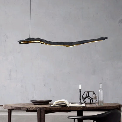 Nordic Wabi-Sabi LED Hanglamp – Zwarte Minimalistische Plafondlamp – Voor Restaurant, Woonkamer & Kantoor
