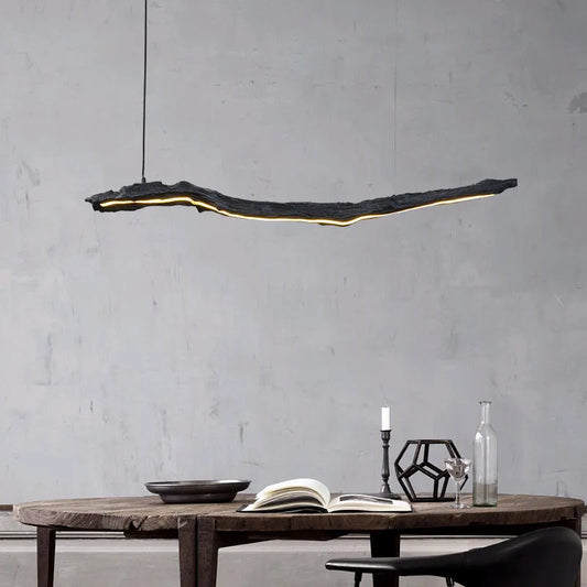 Nordic Wabi-Sabi LED Hanglamp – Zwarte Minimalistische Plafondlamp – Voor Restaurant, Woonkamer & Kantoor