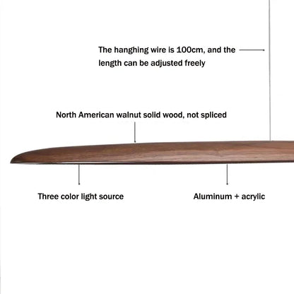 Houten LED Hanglamp – Langwerpige Plafondlamp – Modern Design voor Eettafel, Keuken & Kantoor