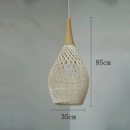 Japanse Rieten Hanglamp – Wabi-Sabi Stijl – Voor Woonkamer, Eetkamer & Keukeneiland