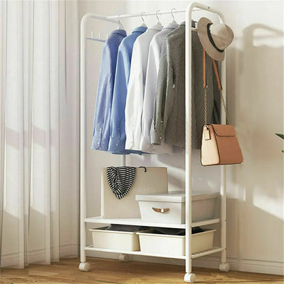 Metalen Kledingkast Organizer – Zwaar Belastbaar Kledingrek met Planken – Voor Kledingopslag & Garderobe