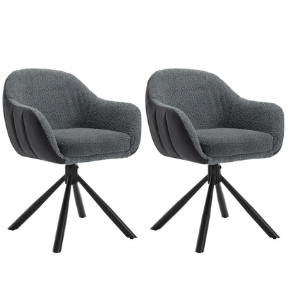 Set van 2 Gestoffeerde Eetkamerstoelen met Armleuningen – Ergonomisch Design – Luxe Stoelen voor Eetkamer & Woonkamer