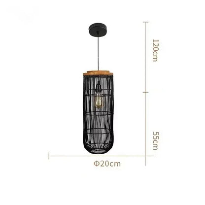 Japanse Rieten Hanglamp – Wabi-Sabi Stijl – Voor Woonkamer, Eetkamer & Keukeneiland