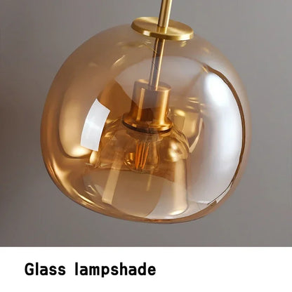 Moderne LED Plafondlamp – Scandinavisch Design met Cognac Glas | Minimalistische Plafondverlichting voor Woonkamer & Eetkamer