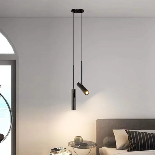 Nordic Minimalistische Hanglamp – Verstelbare Zwarte LED Plafondlamp – Voor Slaapkamer, Restaurant & Bar