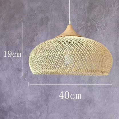 Japanse Rieten Hanglamp – Wabi-Sabi Stijl – Voor Woonkamer, Eetkamer & Keukeneiland