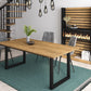 Nordicz Stål eetkamertafel eikenhout u poot mat zwart - Design Meubelz
