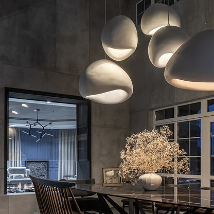 Japanse Wabi-Sabi LED Hanglamp – Minimalistische Handgemaakte Plafondlamp – Voor Eetkamer, Woonkamer & Slaapkamer