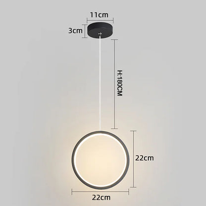 Moderne Ringvormige LED Hanglamp – Minimalistisch Design – Voor Slaapkamer, Woonkamer & Restaurant