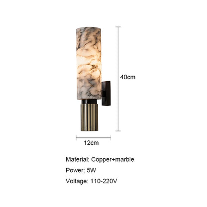 Luxe Natuurmarmeren Wandlamp – E27 Bedlamp Wandarmatuur voor Woonkamer, Slaapkamer & Gang