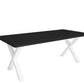 Nordicz Stål eetkamertafel zwart eikenhout x poot mat wit - Design Meubelz