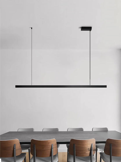 Nordic Minimalistische LED Hanglamp – Strakke Zwarte Kroonluchter – Voor Keuken, Eetkamer, Bar & Kantoor