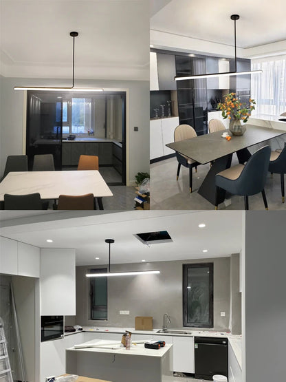 Moderne Minimalistische Eetkamer Hanglamp – Strak Aluminium Design – LED Verlichting voor Eettafel & Bar