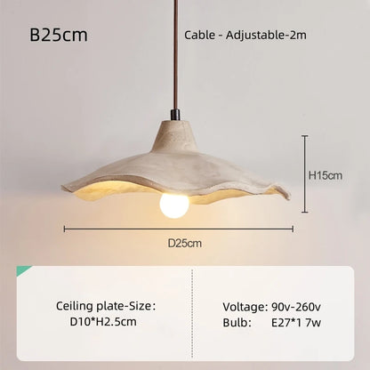 Nordic Wabi-Sabi Hanglamp – Vintage Houten Plafondlamp – Moderne Kunstzinnige Verlichting voor Slaapkamer & Restaurant