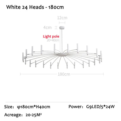 Nordic LED Plafondlamp – Moderne Luxe Kroonluchter – Dimbare Hanglamp voor Woonkamer, Eetkamer & Slaapkamer