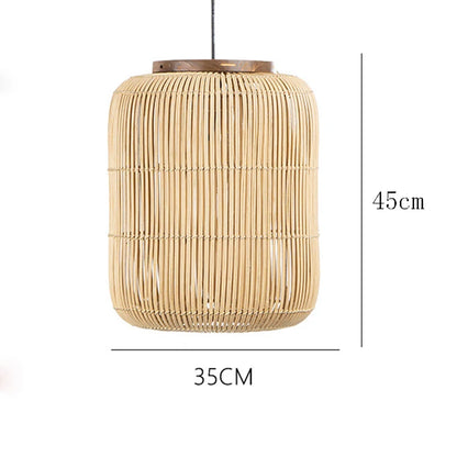 Japanse Rieten Hanglamp – Wabi-Sabi Stijl – Voor Woonkamer, Eetkamer & Keukeneiland