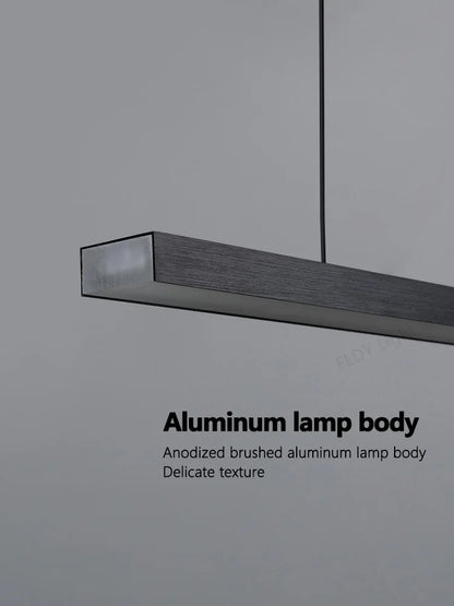 Nordic Minimalistische LED Hanglamp – Strakke Zwarte Kroonluchter – Voor Keuken, Eetkamer, Bar & Kantoor