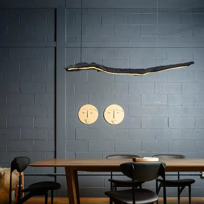 Nordic Wabi-Sabi LED Hanglamp – Zwarte Minimalistische Plafondlamp – Voor Restaurant, Woonkamer & Kantoor
