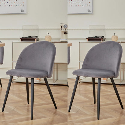 Set van 2 Luxe Nordic Eetkamerstoelen – Velvet Stof – Moderne Designstoelen voor Eetkamer, Slaapkamer & Kaptafel