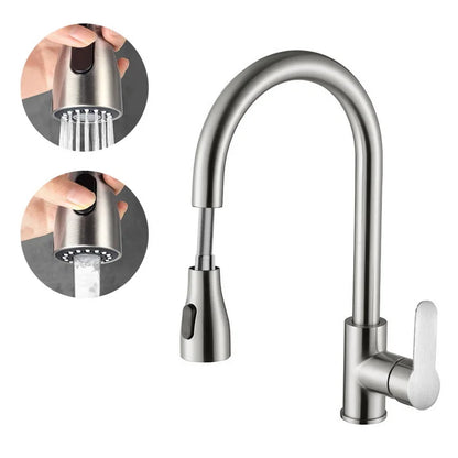 Flexibele Uittrekbare Keukenmengkraan – 360° Draaibaar – 2 Standen – Warm & Koud Water