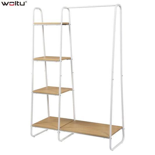 Kledingrek met 4 Planken – Stevig Metalen Frame – Voor Kleding, Schoenen & Accessoires