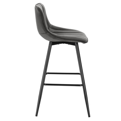 Moderne Velvet Barstoel met Voetensteun – Comfortabele Hoge Kruk voor Keuken, Bar & Restaurant