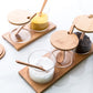 Nordicz glazen specerijen voorraadpotjes met deksel en lepel set 3 stuks hout - Design Meubelz