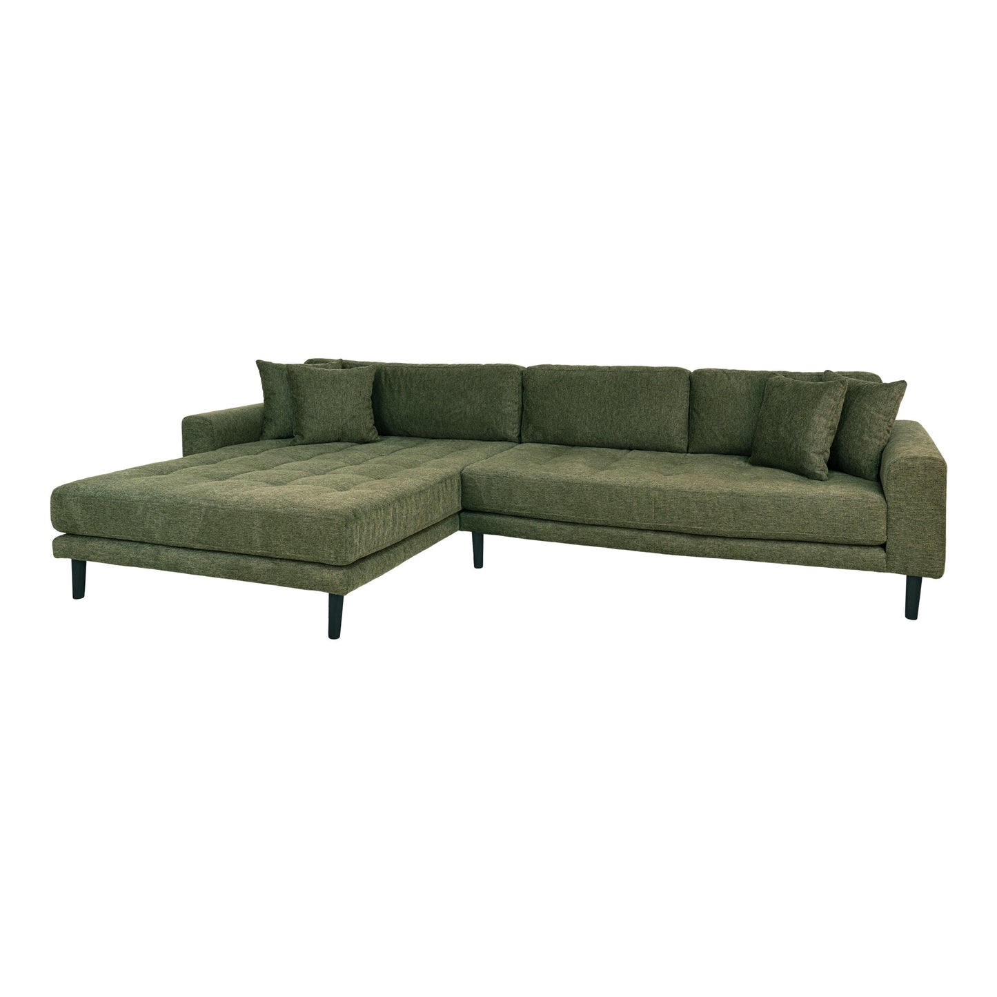 Lido Bank Bank Met Chaise Longue Links Gericht 4 Kussens Groen. - Design Meubelz