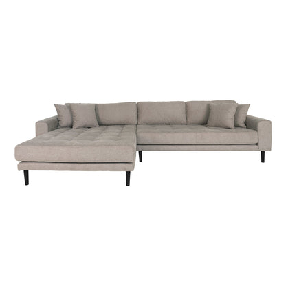 Lido Bank Bank Met Chaise Longue Links Gericht 4 Kussens Bruin. - Design Meubelz