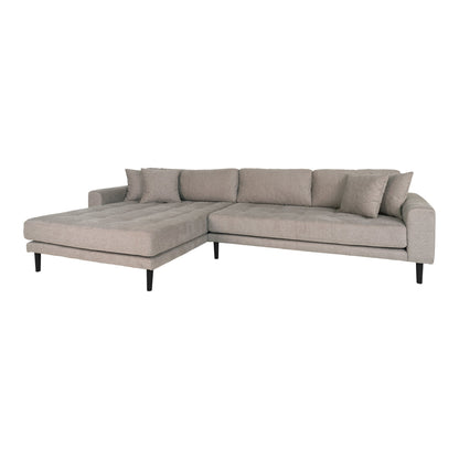 Lido Bank Bank Met Chaise Longue Links Gericht 4 Kussens Bruin. - Design Meubelz