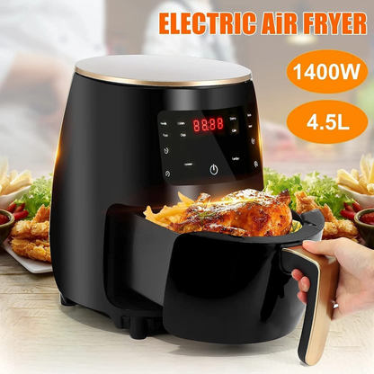 Cheffinger CF-AFRY4.5: 1400W Digitale LED Airfryer - 4,5 Liter Rood - Design Meubelz