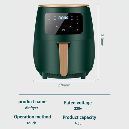 Cheffinger CF-AFRY4.5: 1400W Digitale LED Airfryer - 4,5 Liter Rood - Design Meubelz