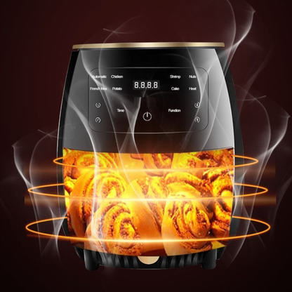 Cheffinger CF-AFRY4.5: 1400W Digitale LED Airfryer - 4,5 Liter Rood - Design Meubelz