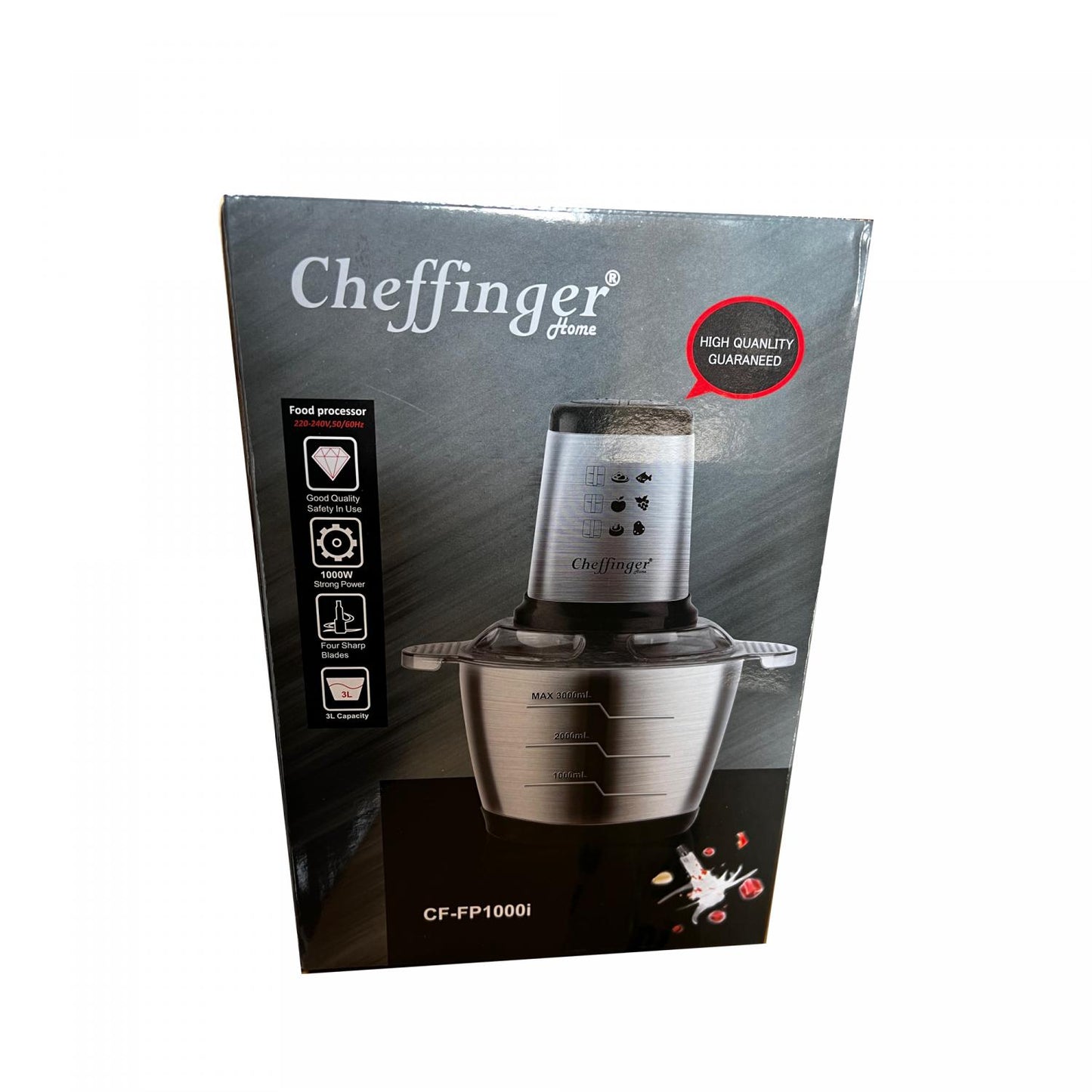 Cheffinger CF-FP1000I: 3L 1000W keukenmachine - Design Meubelz