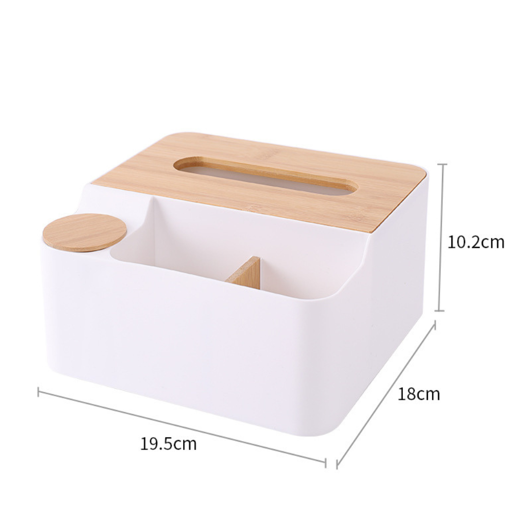 Nordicz mulit-box met tissuehouder afgewerkt met hout - Design Meubelz