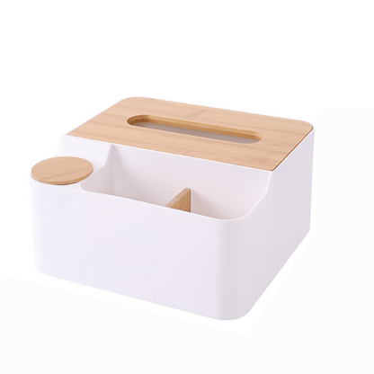 Nordicz mulit-box met tissuehouder afgewerkt met hout - Design Meubelz