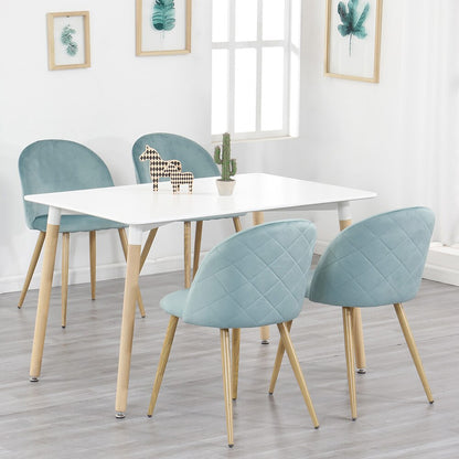 Nordicz Fluwelen eetkamerstoelen set houten onderstel groen - Design Meubelz