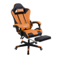 Herzberg 8081: gaming- en bureaustoel met intrekbare voetensteun oranje - Design Meubelz