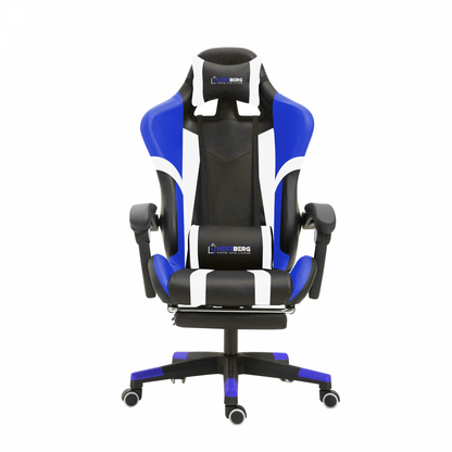 Herzberg HG-8083: driekleurige gaming- en bureaustoel met lineair blauw accent - Design Meubelz