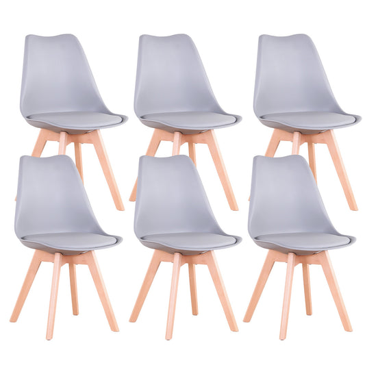 Nordicz kuip eetkamerstoelen set met kussen grijs - Design Meubelz