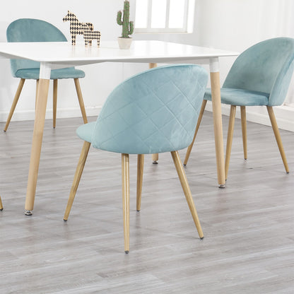 Nordicz Fluwelen eetkamerstoelen set houten onderstel groen - Design Meubelz