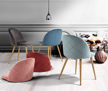 Nordicz Fluwelen eetkamerstoelen set houten onderstel groen - Design Meubelz