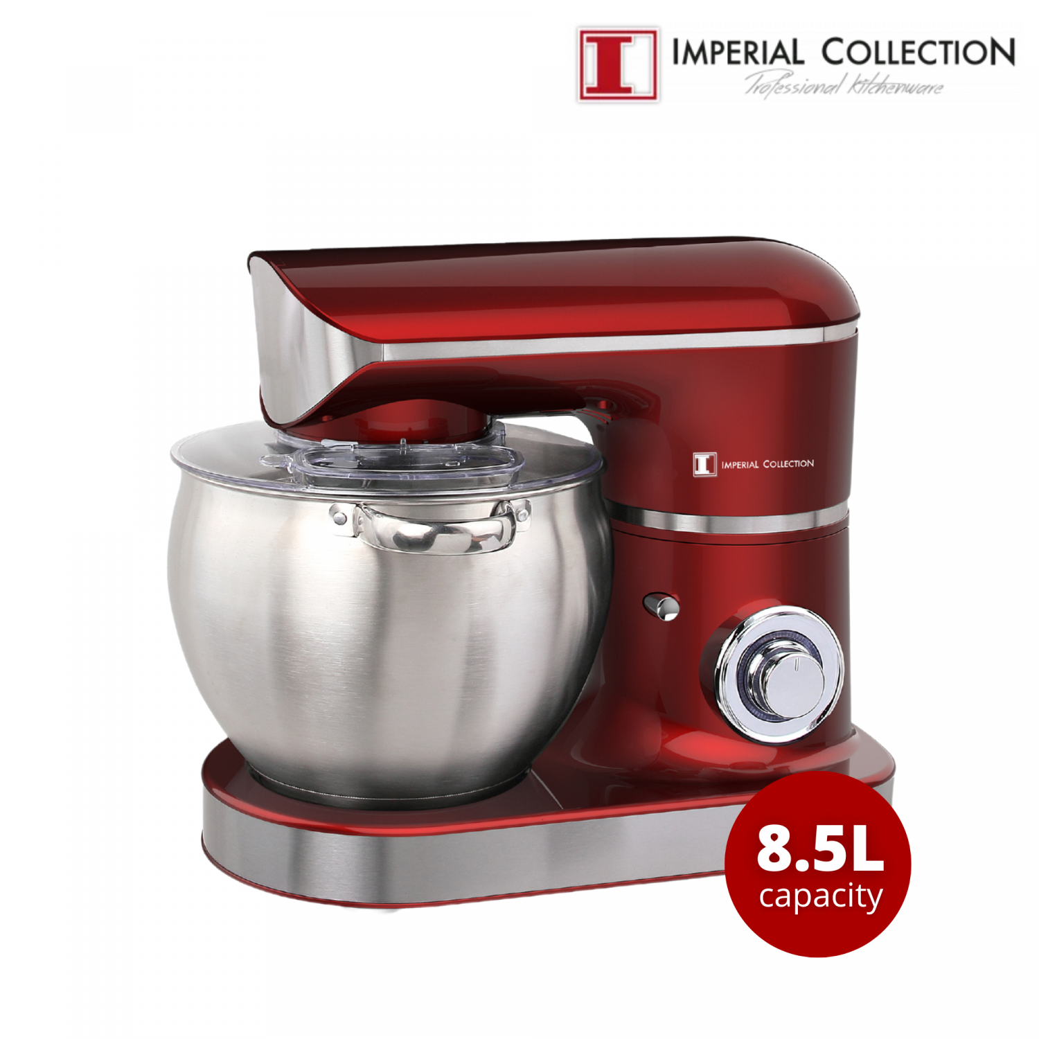 Imperial Collection 2200W keukenmixer met 8,5L RVS mengkom rood - Design Meubelz